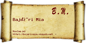Bajári Mia névjegykártya